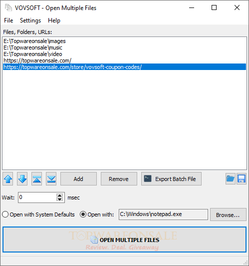 VovSoft Open Multiple Files Giveaway License Key Free