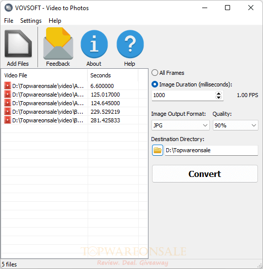 Vovsoft Video to Photos Free Giveaway