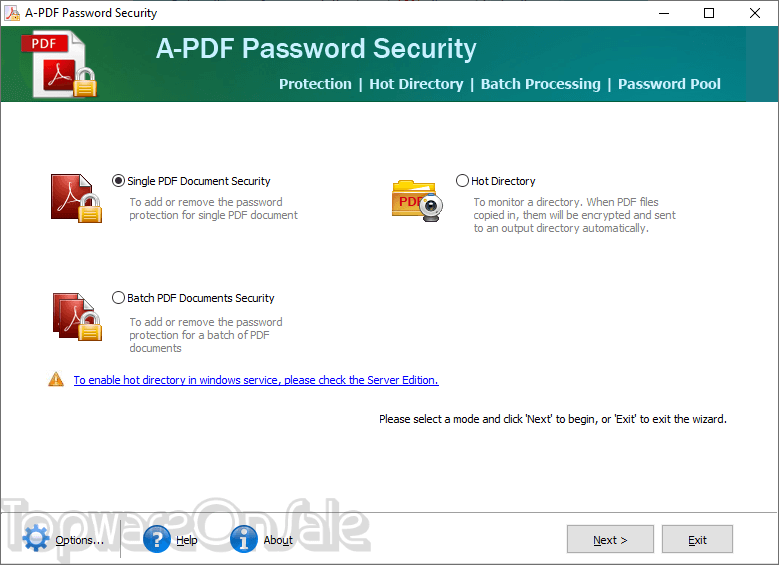 a pdf password security screenshot