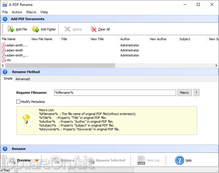 a pdf rename screenshot