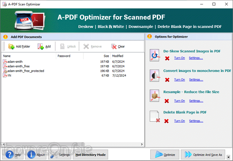 a pdf scan optimizer screenshot