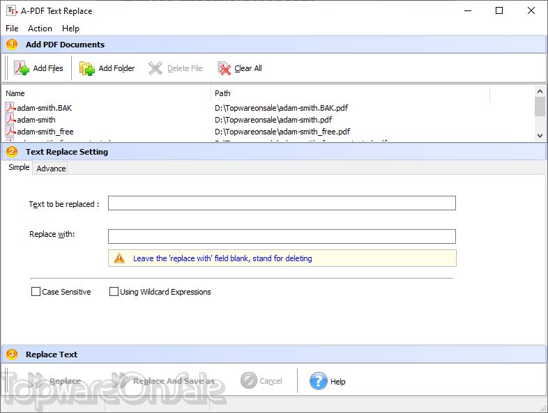 a pdf text replace screenshot