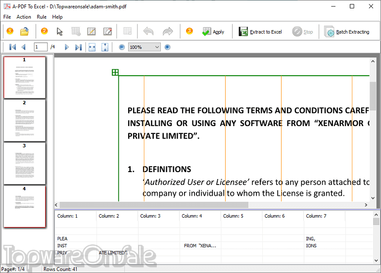 a pdf to excel screenshot a pdf to excel screenshot