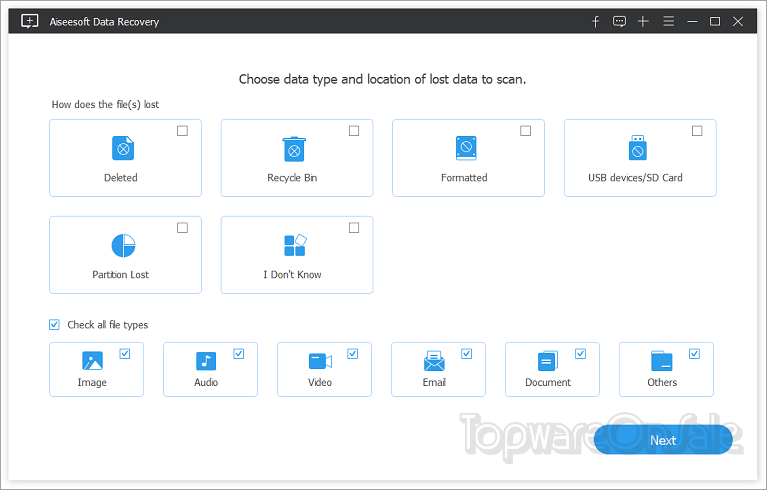 aiseesoft data recovery screenshot