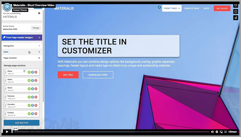 extend themes materialis pro screen