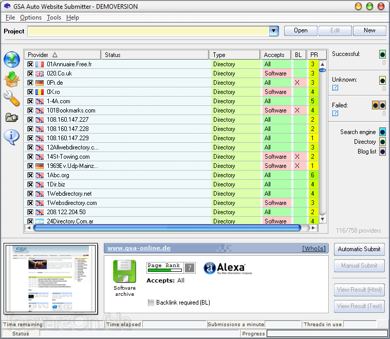 gsa auto website submitter screenshot