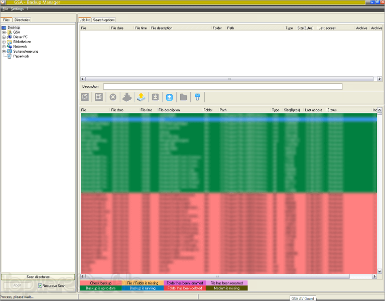 gsa backup manager screenshot