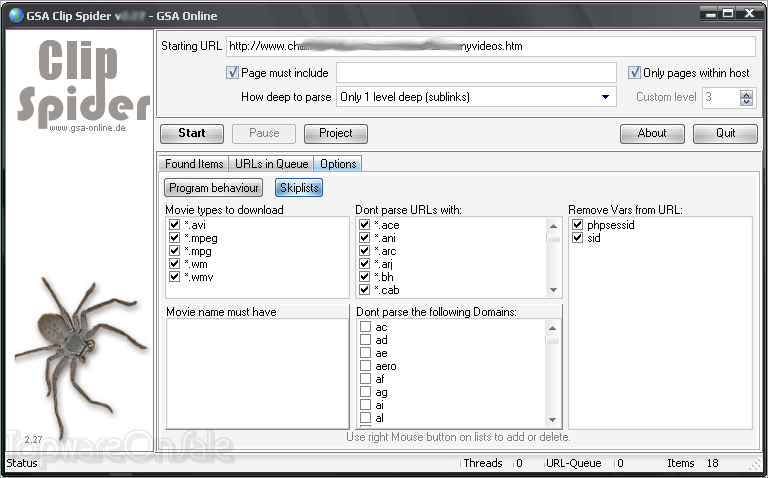 gsa clip spider screenshot gsa clip spider screenshot