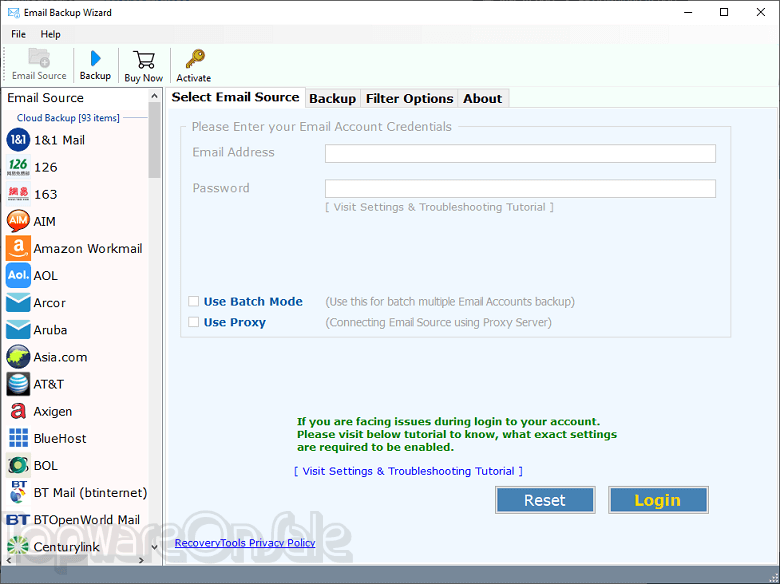 recoverytools email backup wizard screenshot recoverytools email backup wizard screenshot