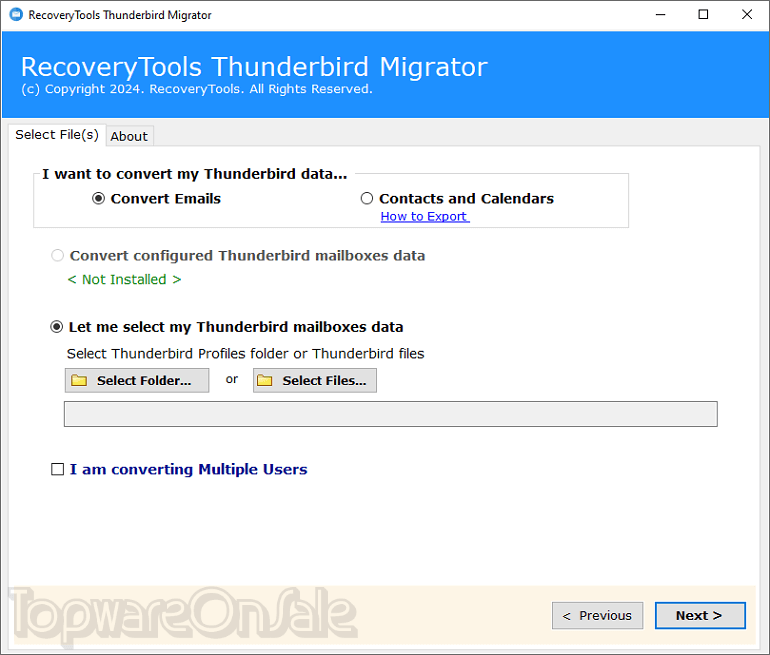 recoverytools thunderbird migrator screenshot recoverytools thunderbird migrator screenshot