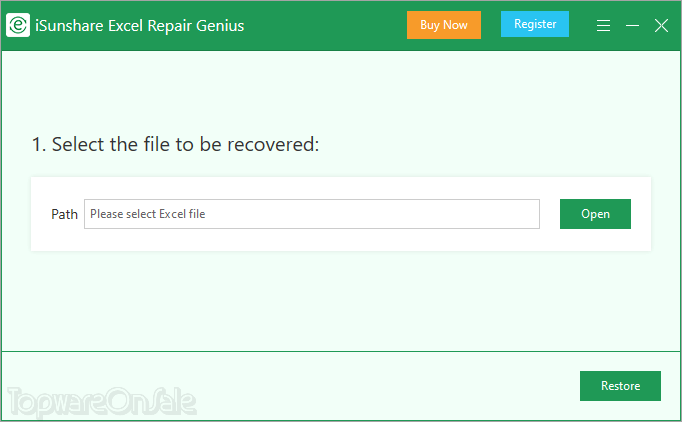 isunshare excel repair genius screenshot