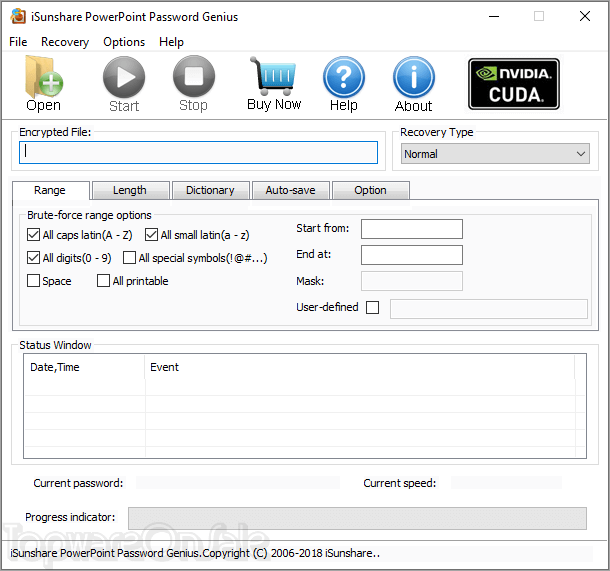 isunshare powerpoint password genius screenshot