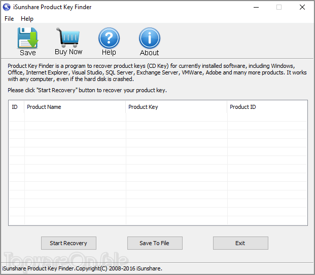 isunshare product key finder screenshot isunshare product key finder screenshot