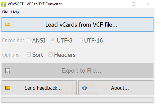 Vovsoft VCF to TXT Converter Free Key