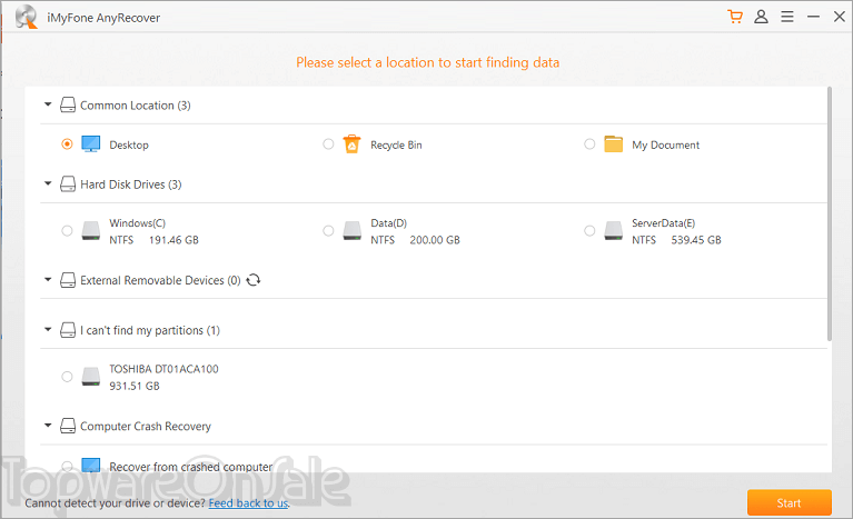 imyfone anyrecover screenshot