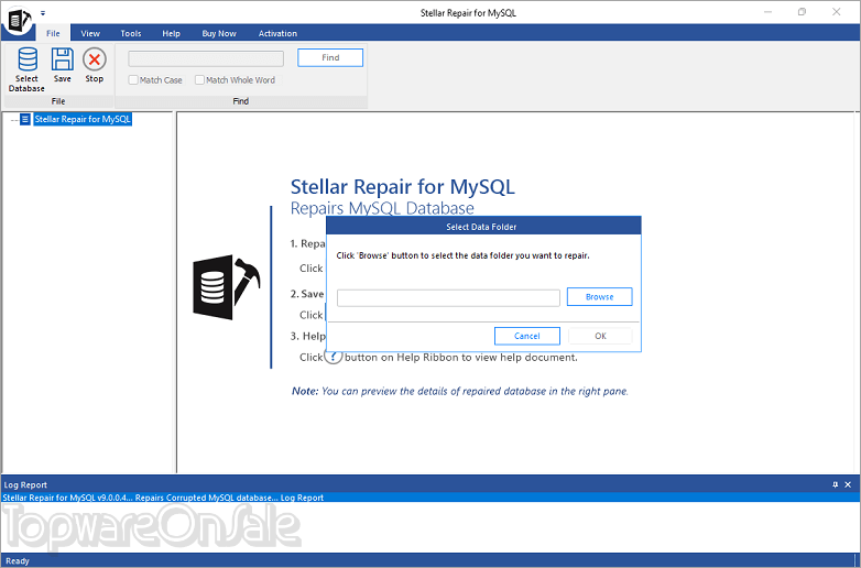 stellar repair for mysql screenshot