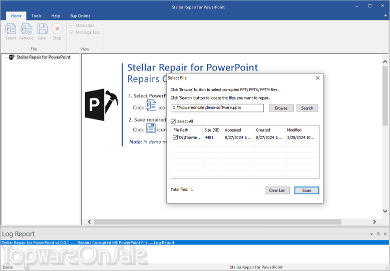 stellar repair for powerpoint screenshot