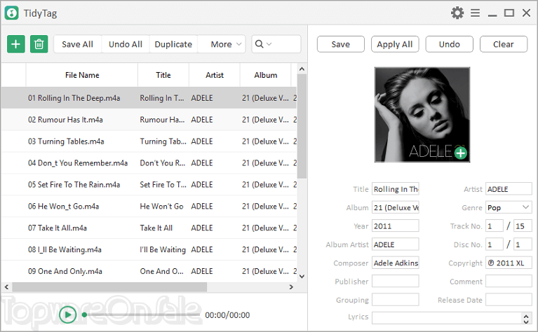 itubego tidytag music tag editor screenshot itubego tidytag music tag editor screenshot