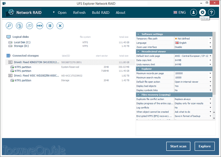 ufs explorer network raid screenshot