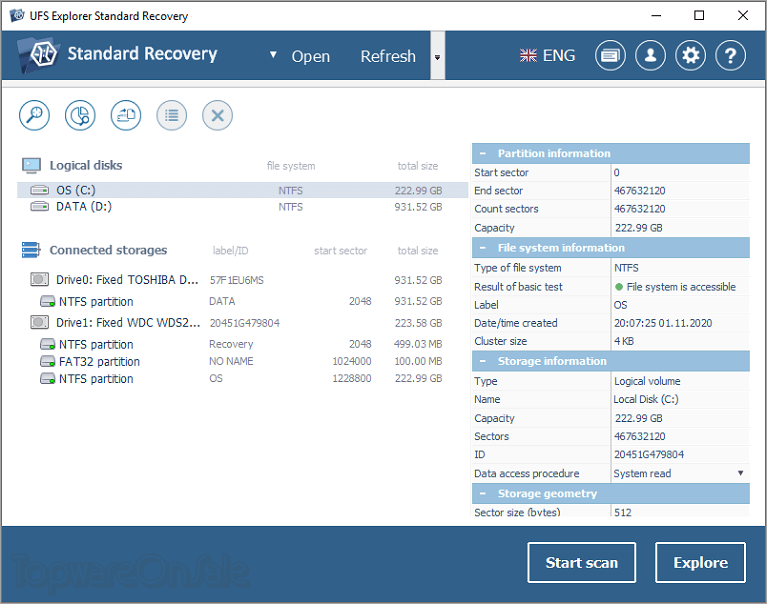 ufs explorer standard recovery screenshot
