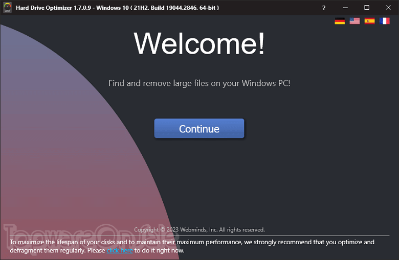 hard drive optimizer screenshot