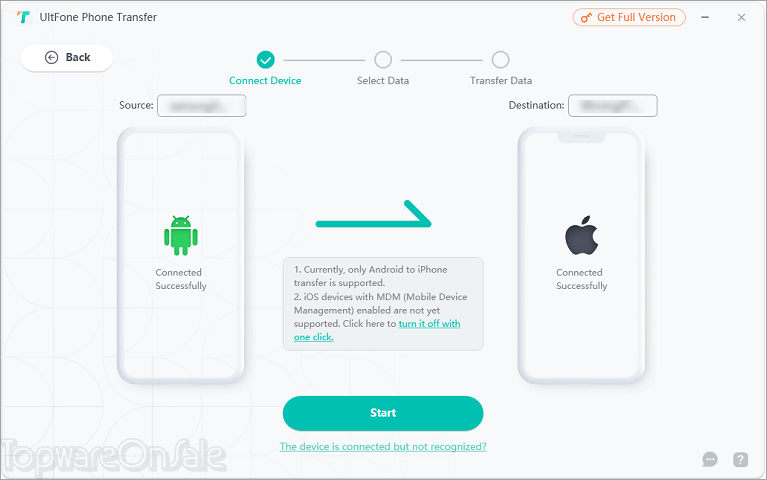 ultfone phone transfer screenshot