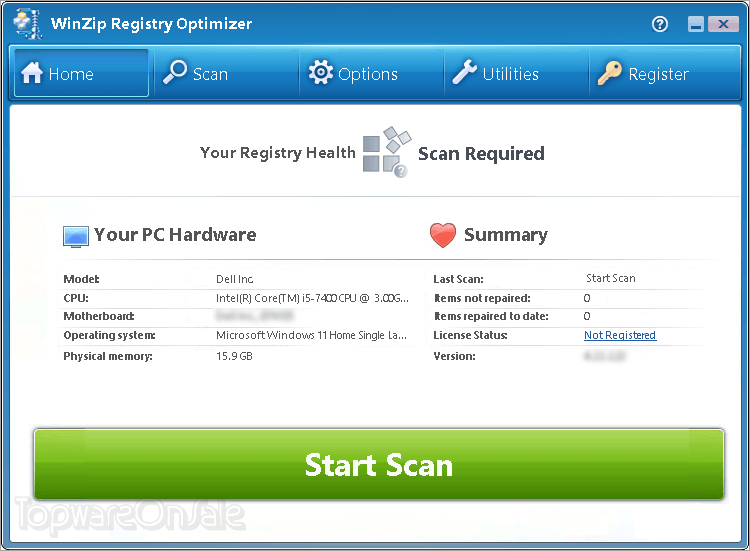 winzip registry optimizer screenshot winzip registry optimizer screenshot