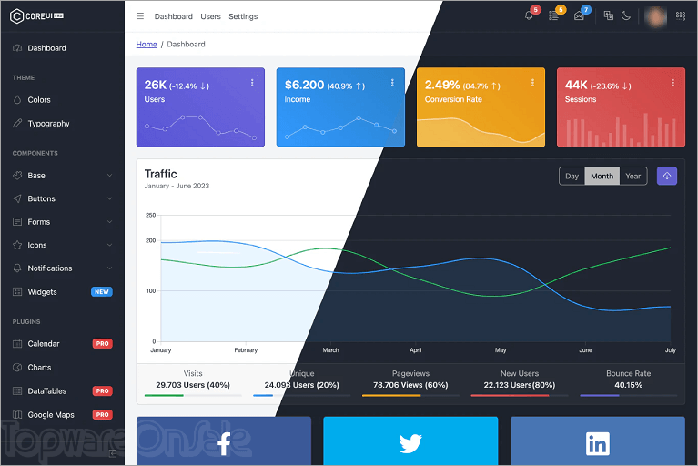 coreui pro bootstrap screenshot