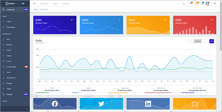 coreui pro vue js screenshot