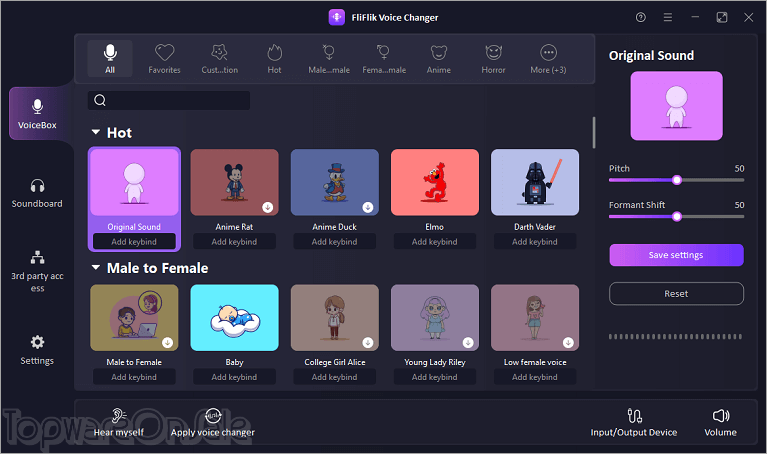 fliflik voice changer screenshot