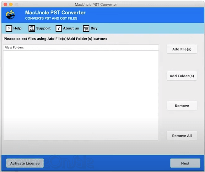 macuncle olm email address extractor screenshot