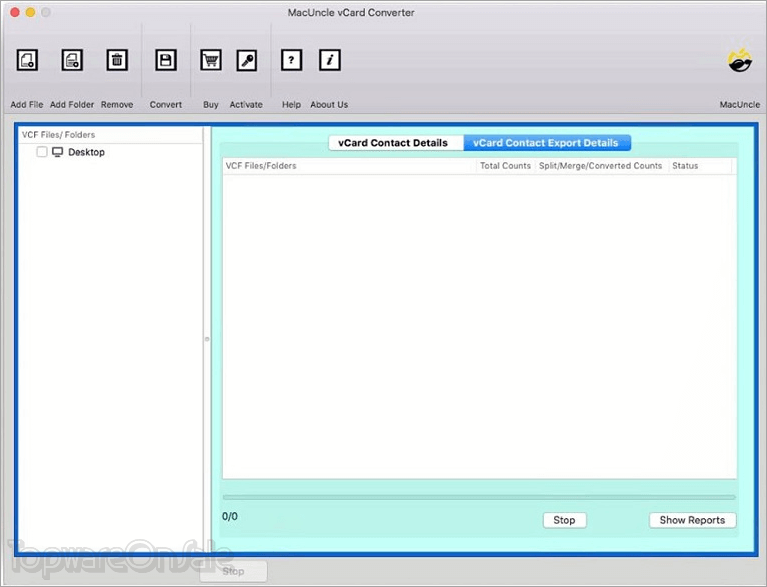 macuncle vcard converter wizard screenshot