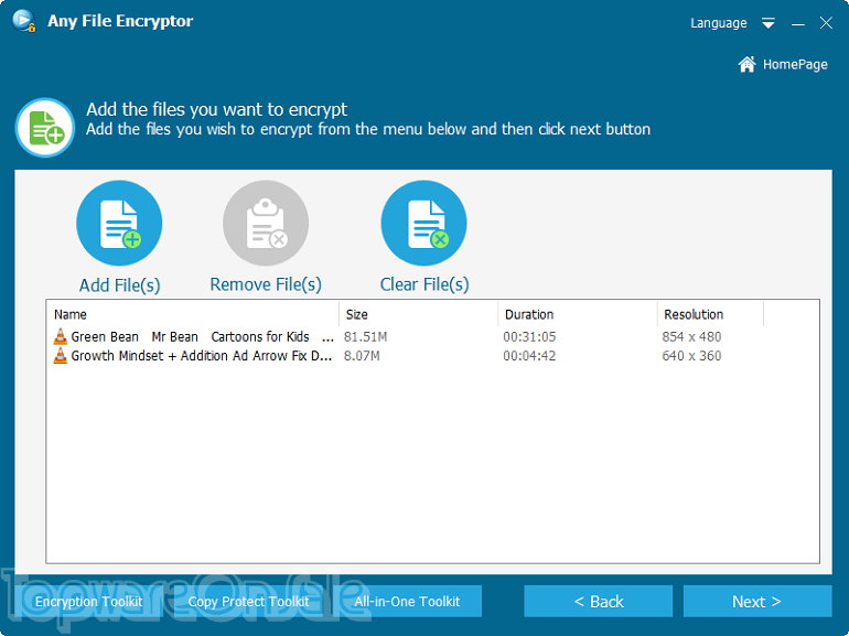 gilisoft any video encryptor screenshot