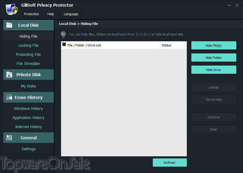 gilisoft privacy protector screenshot