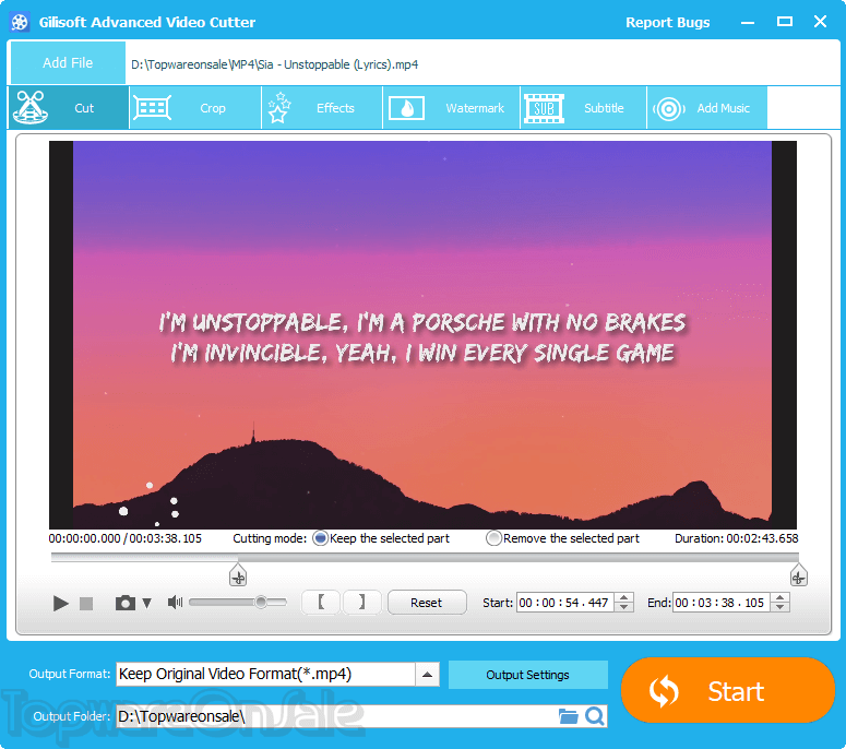 gilisoft video cutter screenshot