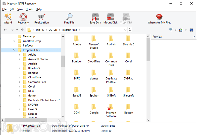 hetman ntfs recovery screenshot