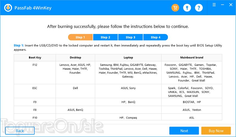 passfab 4winkey screenshot passfab 4winkey screenshot