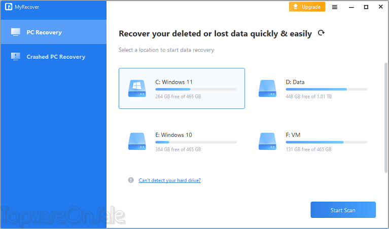 aomei myrecover screenshot