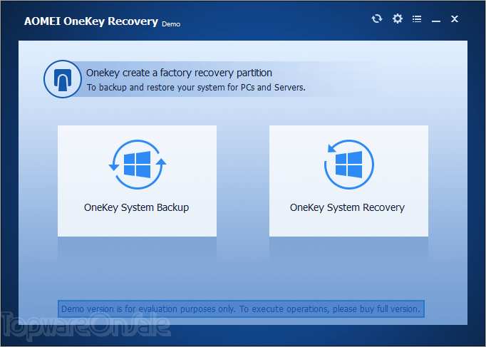 aomei onekey recovery screenshot