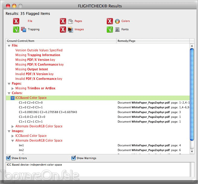 markzware flightcheck screenshot