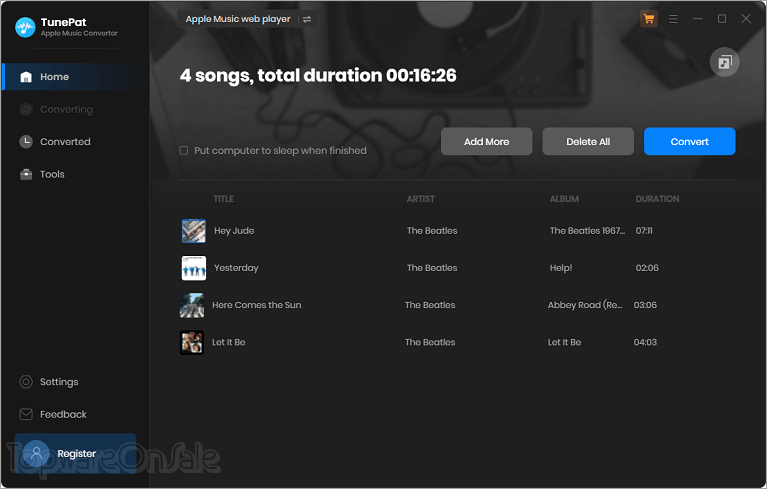 tunepat apple music converter screenshot
