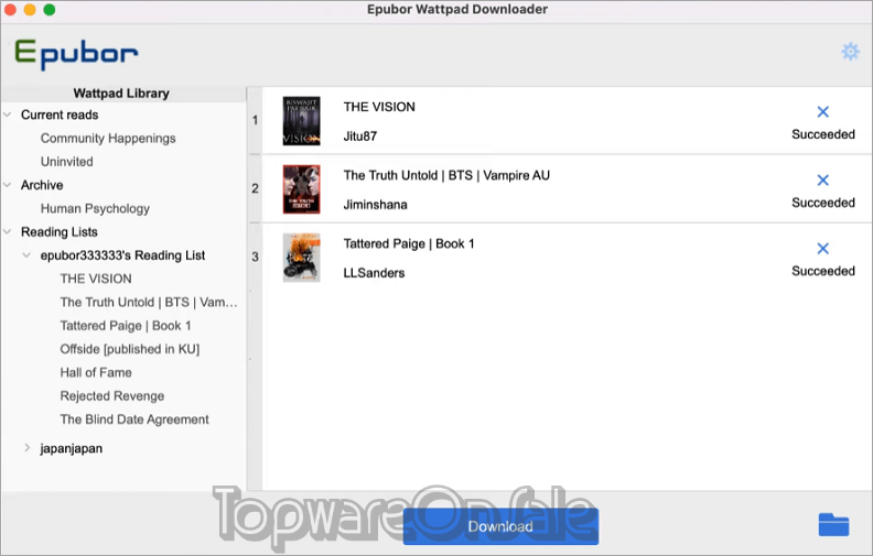 epubor wattpad backup for mac screenshot epubor wattpad backup for mac screenshot