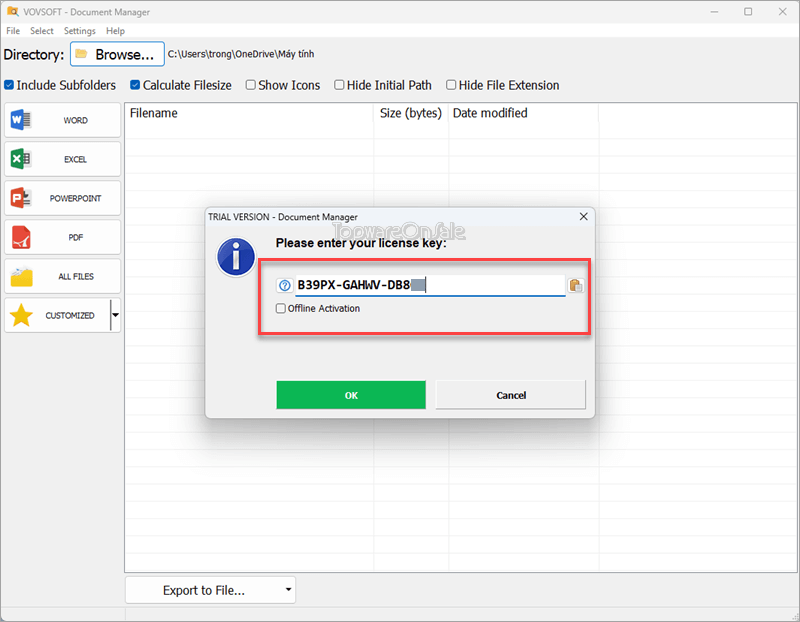 vovsoft-document-manager-giveaway-enter-license-key