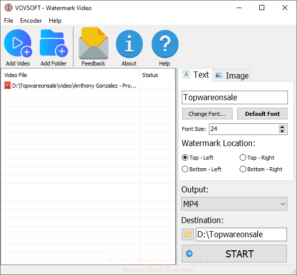 Vovsoft Watermark Video Main Screenshot Giveaway