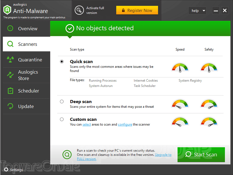 auslogics anti malware screenshot 2024
