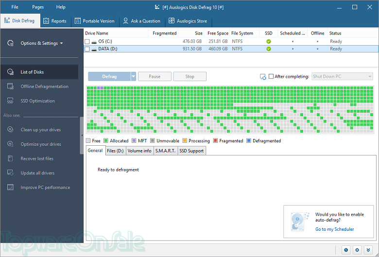 auslogics disk defrag pro screenshot auslogics disk defrag pro screenshot