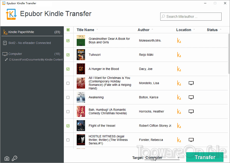 epubor kindle transfer screenshot epubor kindle transfer screenshot