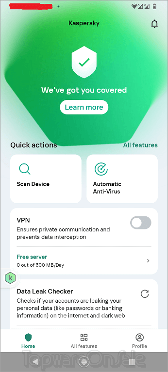 kaspersky internet security for android screenshot