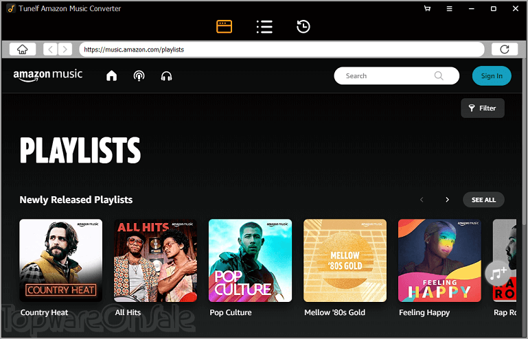 tunelf amazon music converter screenshot