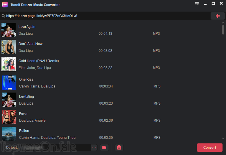 tunelf deezer music converter screenshot